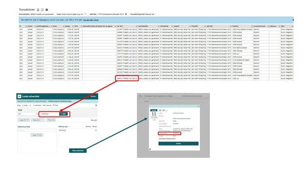 Boknings ID mellan olika delar av flödet mellan system